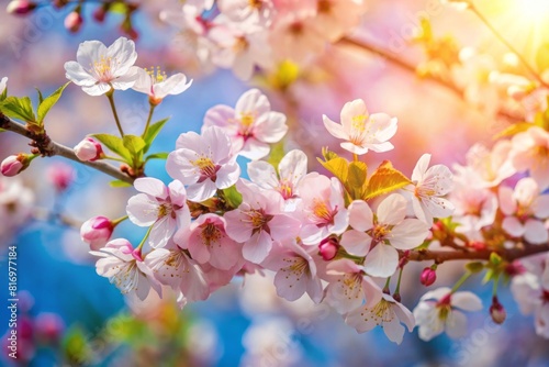  Blossom tree over nature background