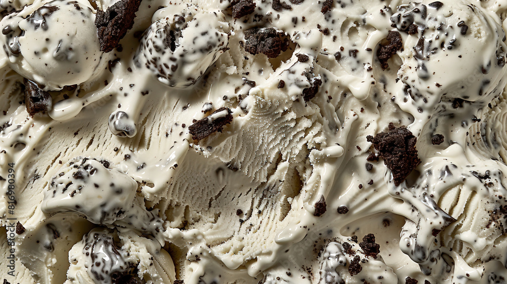 Top view background of creamy cookie and cream ice cream Top view background of creamy cookie and cream ice cream