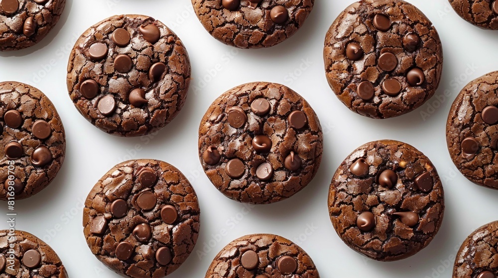 Chocolate Chip Cookies on White Background. Generative ai Chocolate Chip Cookies on White Background. Generative ai