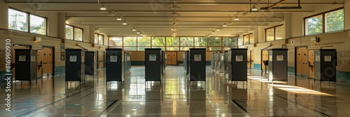 High school gym voting booth