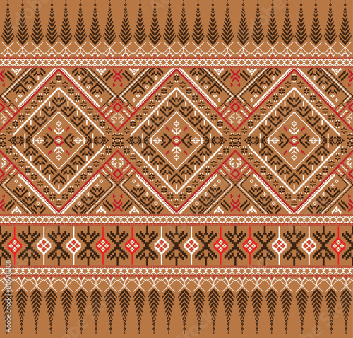 The fabric pattern is unique and created from the design.