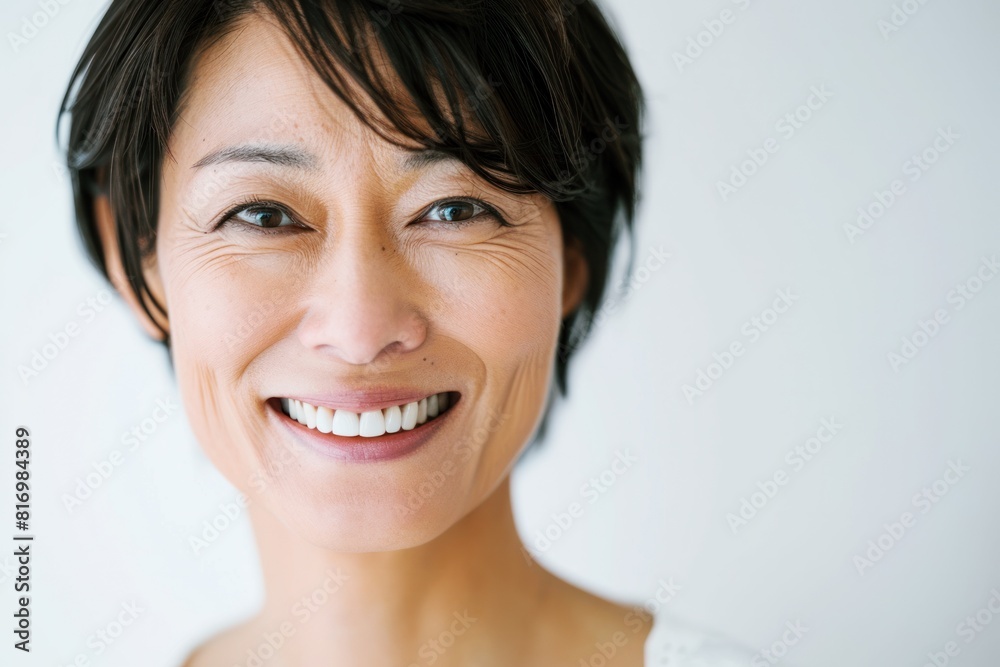 middle age asian japanese woman, portrait of a smiling female in her 40s, 50s middle age asian japanese woman, portrait of a smiling female in her 40s, 50s