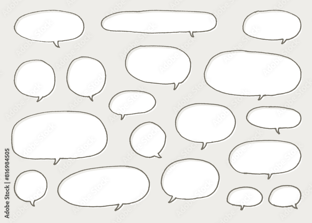 Fototapeta premium 手描きのふきだし素材集