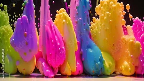 imploding paint colorful timelapse explosion abstract  vibrant hues 
 photo