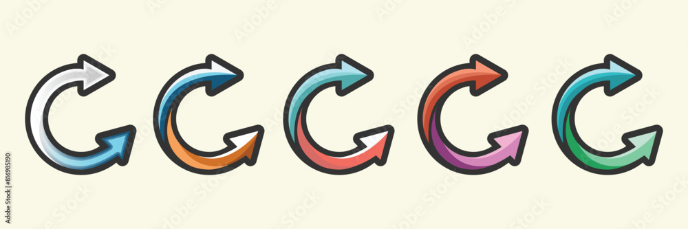 Colorful Arrows set ,collection of black icons. Arrow vector collection. Modern simple arrows. Vector illustration.