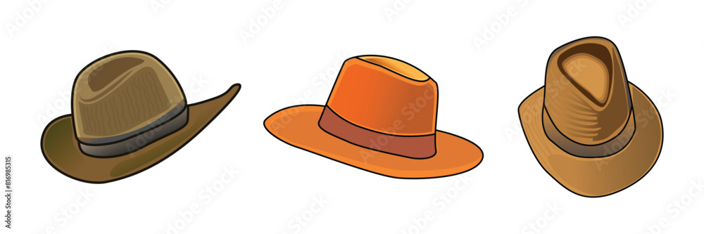 fedora hat, cap vector illustration isolated on white background. classic hat illustrations fedora hat, cap vector illustration isolated on white background. classic hat illustrations