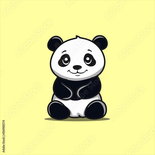 Panda Clipart, Cute Animal Set. cute panda illustration vector image. perfect for Stickers, Prints for Clothing, Coloring Pages.