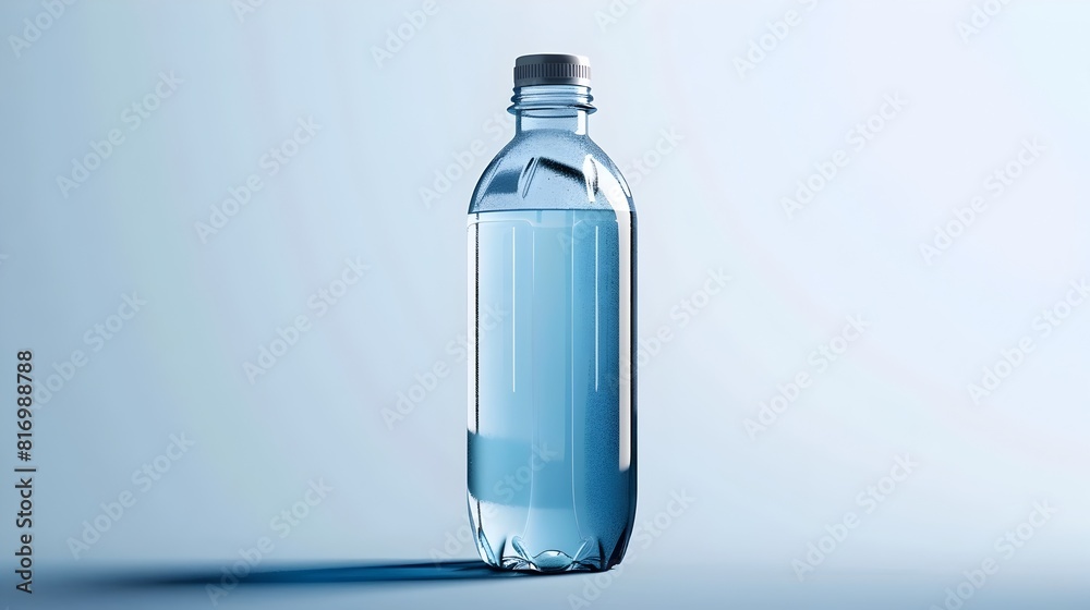 Transparent Plastic Water Bottle on Solid White Background Transparent Plastic Water Bottle on Solid White Background
