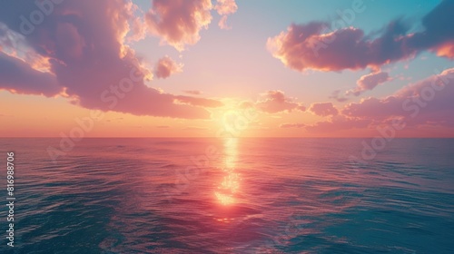 sunset over a calm ocean, with the sky ablaze 