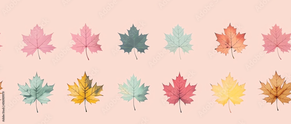 Colorful autumn leaves on a pink background. Colorful autumn leaves on a pink background.