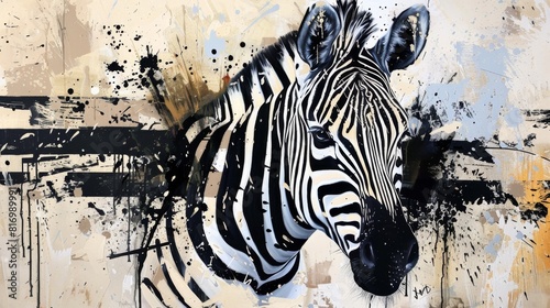 zebra background ,animal paint for wall art and wallpaper 