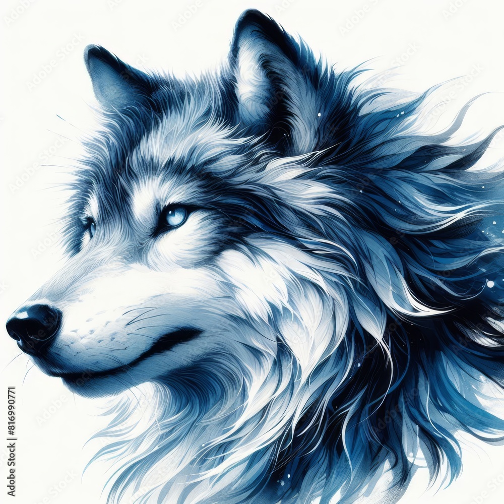 wolf illustration on white