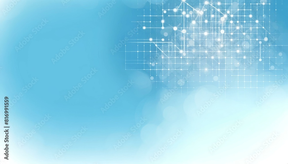 Abstract Blue Technology Background with Grid and Light Effects