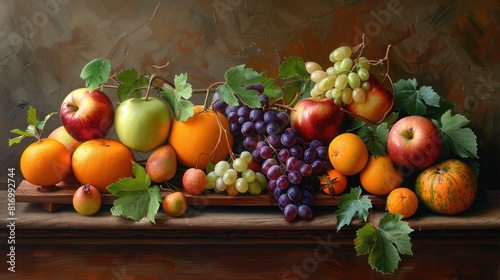 wooden table adorned with a variety of fresh fruits  including juicy apples  