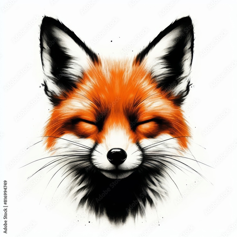 Fototapeta premium red fox cartoon on white