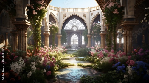 a virtual garden inspired by the flora and fauna related to "Makkah © H7 CLUB