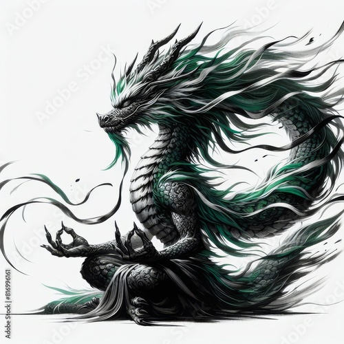 chinese dragon  and geisha © Deanmon