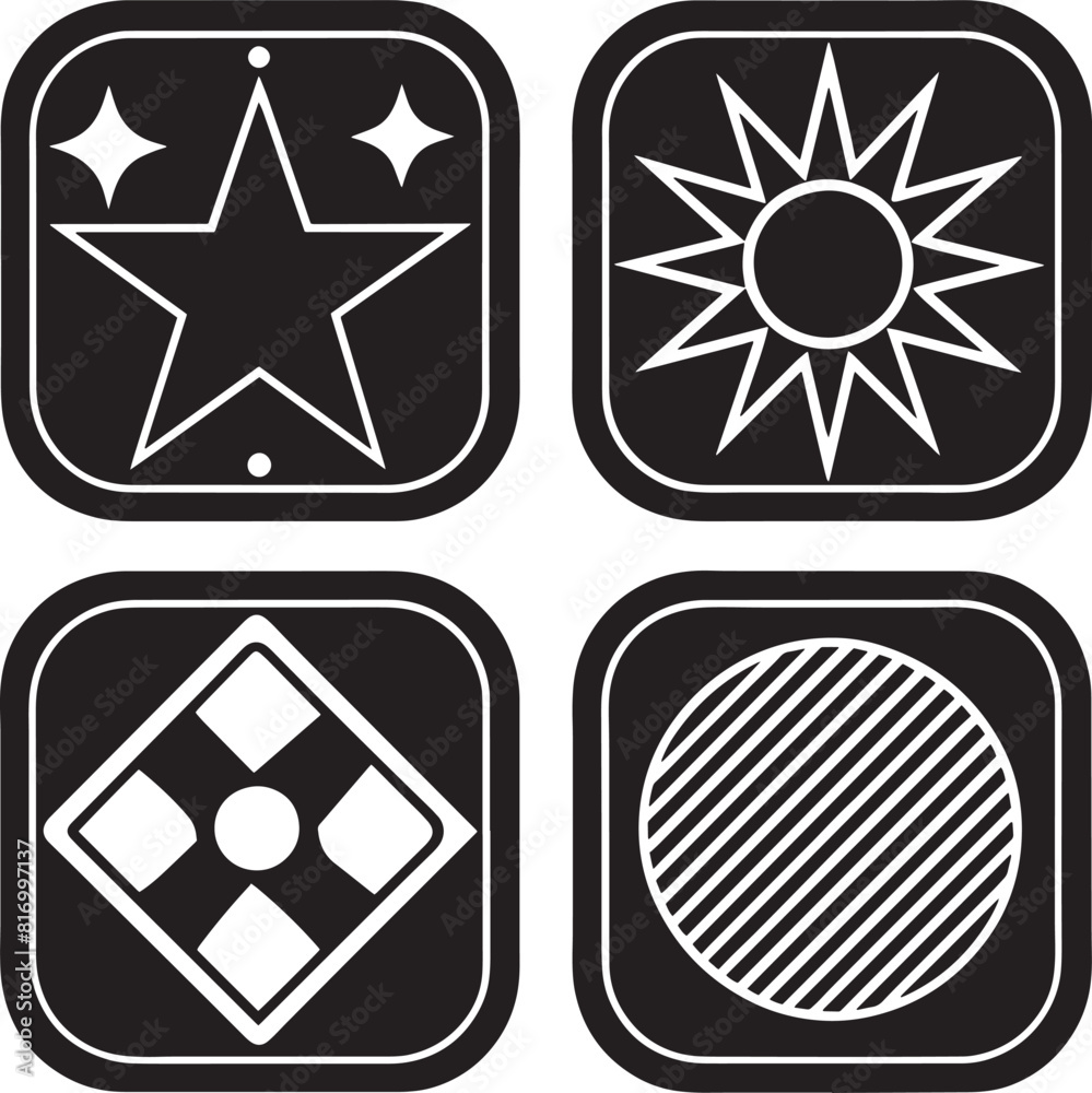 set off app icon logo illustration design black and white set off app icon logo illustration design black and white