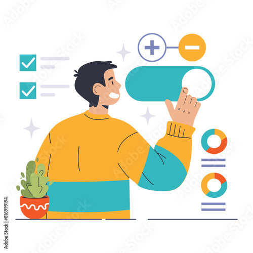 Activation Function concept. Flat vector illustration