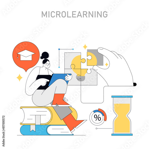Microlearning concept. Vector illustration