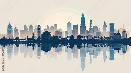 Skyline of City, detailed silhouette. Vector illustration
