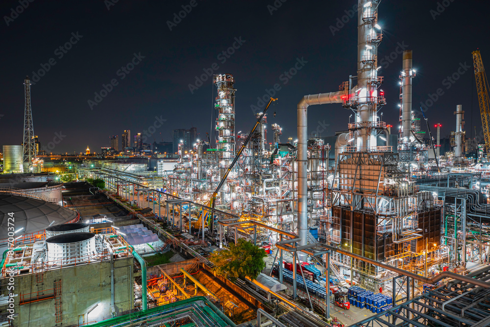 Oil​ refinery​ and​ plant and tower of Petrochemistry industry in oil​ and​ gas​ ​industry