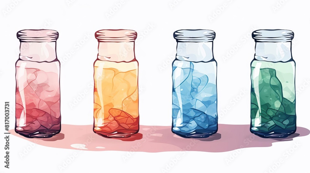 Minimalist glass cullet flat design front view recycling process theme water color Triadic Color Scheme Minimalist glass cullet flat design front view recycling process theme water color Triadic Color Scheme