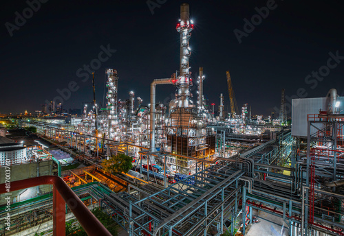 Oil​ refinery​ and​ plant and tower of Petrochemistry industry in oil​ and​ gas​ ​industry