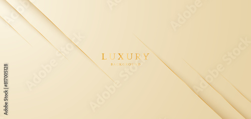 Cream background with elegant golden lines, use for template or cover. Elegant premium cream background. vector illustration	