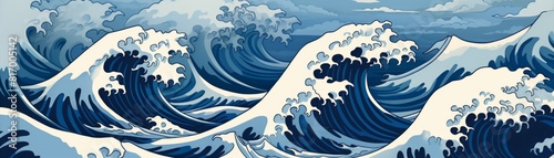 The painting, titled "The Great Wave", is a masterpiece of Japanese ukiyo-e artist Hokusai