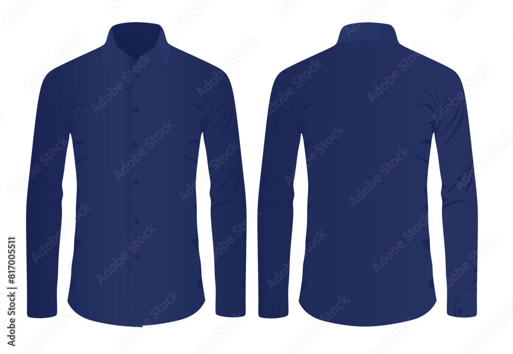 Blue man long sleeve shirt. vector illustration Blue man long sleeve shirt. vector illustration