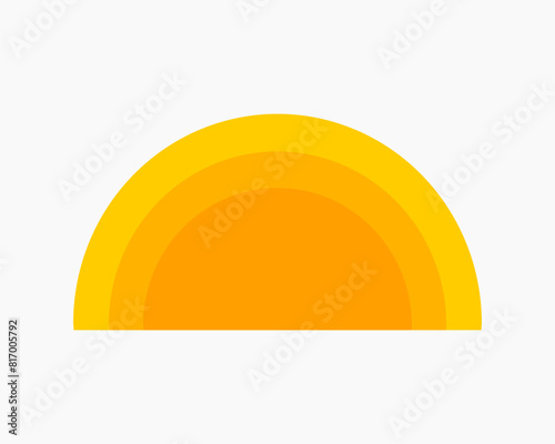 Sun sunset icon. Retro style summer symbol. Vector illustration.