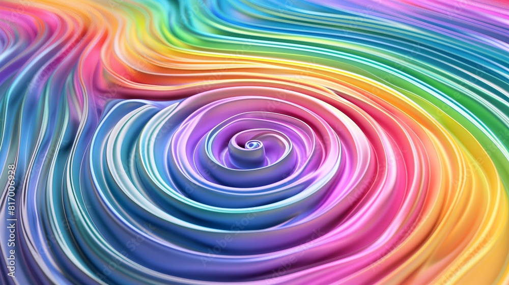 3D render abstract background of stylized fingerprint of smooth lines of spline gradient multicolor waves. 3D render abstract background of stylized fingerprint of smooth lines of spline gradient multicolor waves.