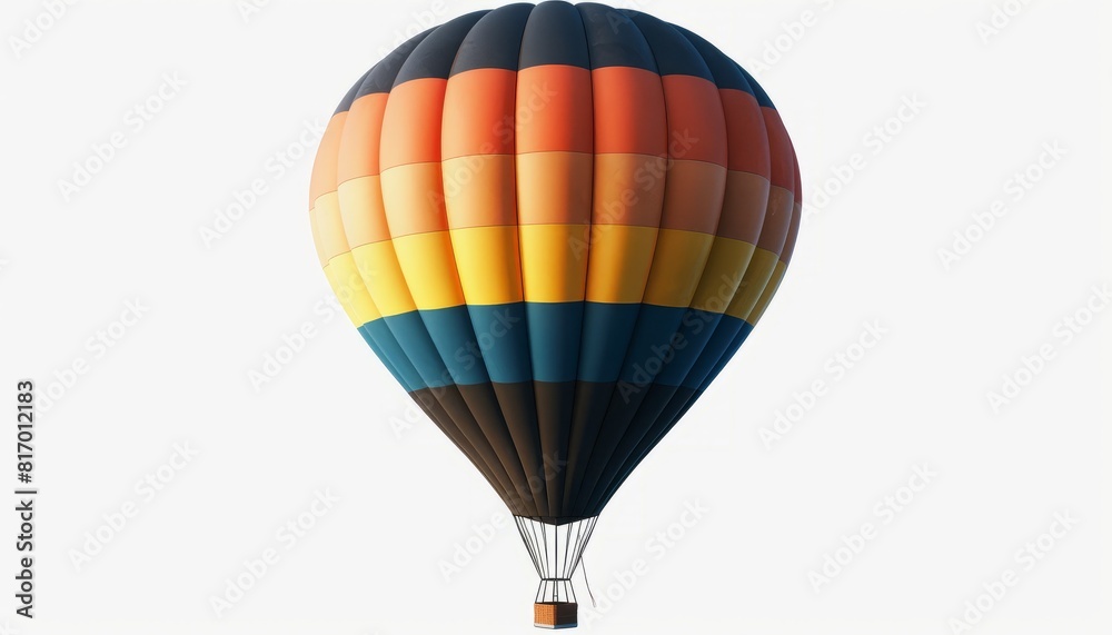 A 3D-rendered image of a hot air balloon isolated on a PNG background, great for thematic designs or creative projects A 3D-rendered image of a hot air balloon isolated on a PNG background, great for thematic designs or creative projects