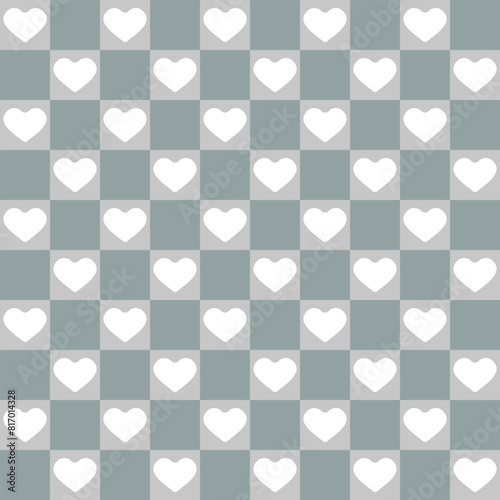Hearts are depicted in a vector illustration. Seamless Abstract Pattern