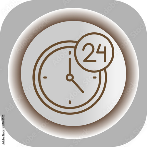 24 Hours Support  Gradient Background Icon