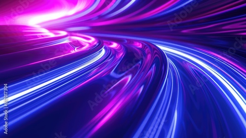 3D abstract digital stream neon hue pink and blue light futuristic a dynamic illuminated background