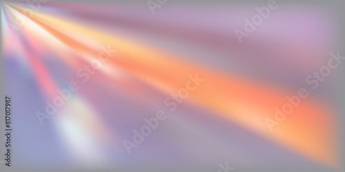 Purple abstract bg with a gradient mesh and neon shiny shades, obtained by refraction of a ray of light passing through a prism or glass. Vector overlay layer