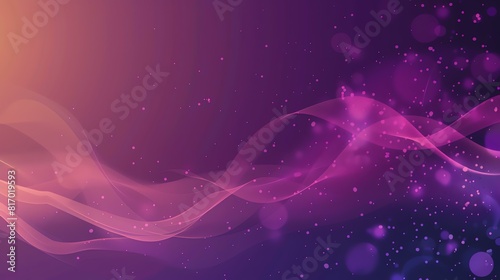 Elegant pink purple gradient background with flowing wave and and glowing particles.