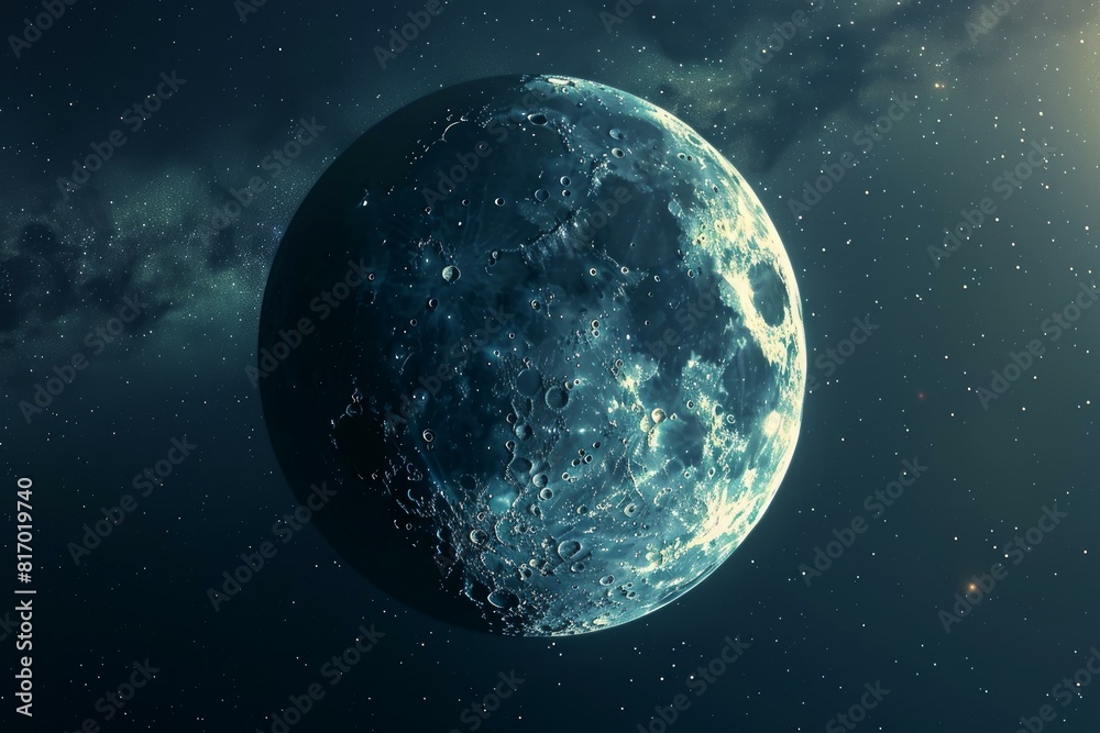 Fototapeta premium Stunning highresolution image of the moon illuminated against the cosmos