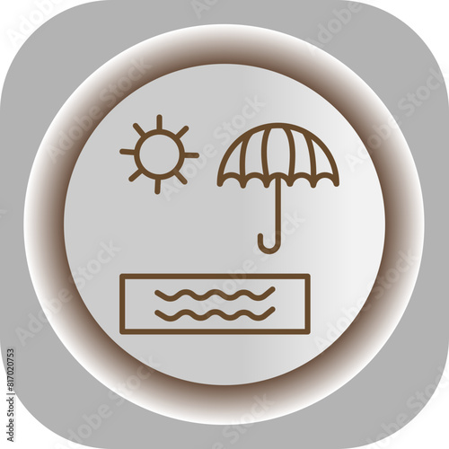 Beach  Gradient Background Icon