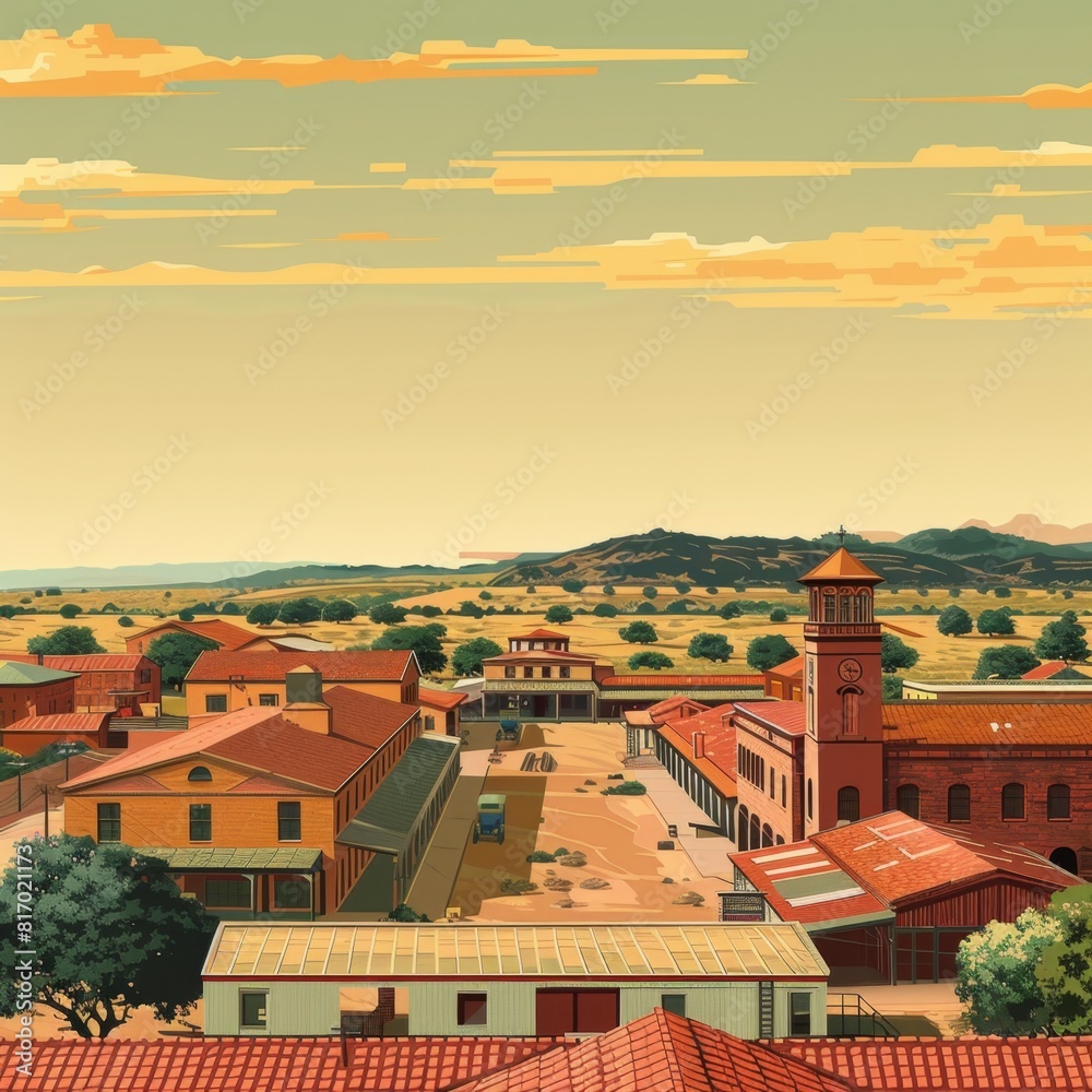 Illustration of Fort Worth Stockyards, Texas