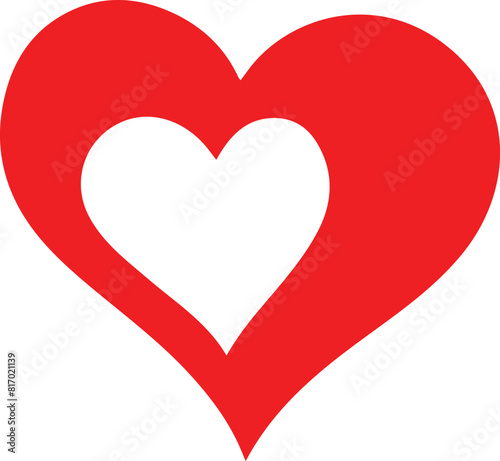 Red Heart Hole Icon, 2D Vector, Valentine's Day, Love, Romance