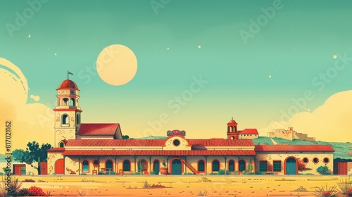 Obraz na płótnie Illustration of Fort Worth Stockyards, Texas
w salonie