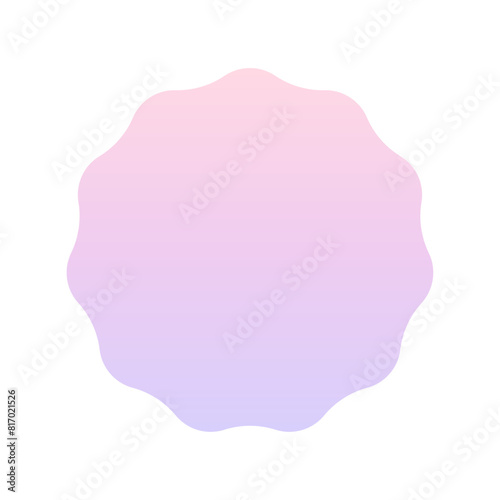 おしゃれでかわいいグラデーションのフレーム素材 - なみなみの丸い形のデザインパーツ