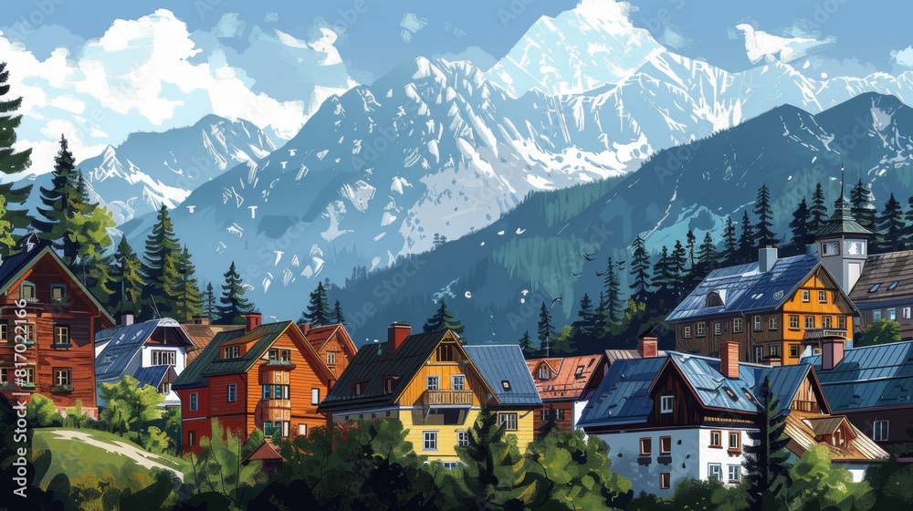 Illustration of Zakopane, Poland
Illustration of Zakopane, Poland