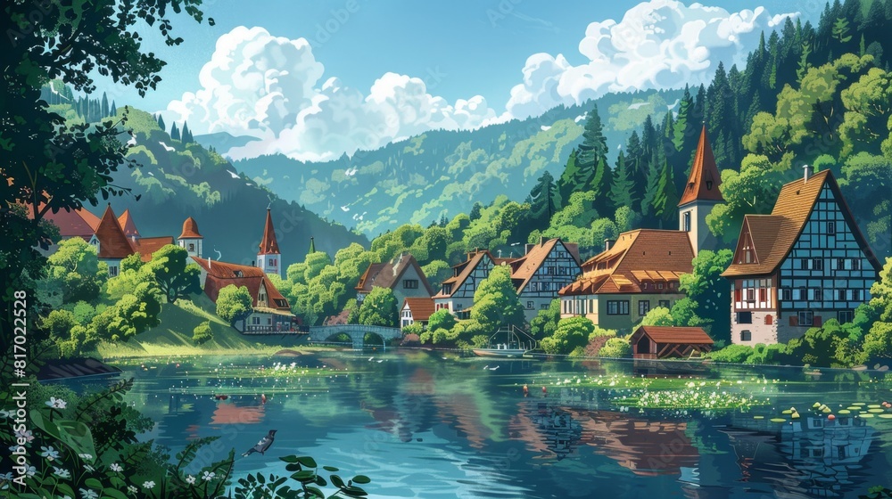 Illustration of the Black Forest, Germany
Illustration of the Black Forest, Germany