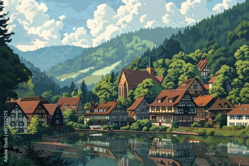 Illustration of the Black Forest, Germany