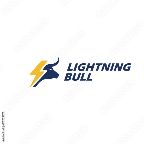 Lightning bull modern logo