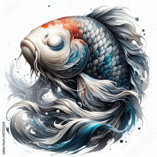 koi fish illustration